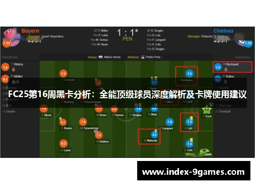FC25第16周黑卡分析：全能顶级球员深度解析及卡牌使用建议